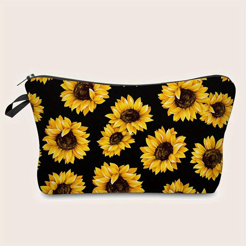 

1 шт. Красивая косметичка с принтом подсолнуха, женская сумочка, портативный дорожный органайзер для хранения косметики, понч Style 1