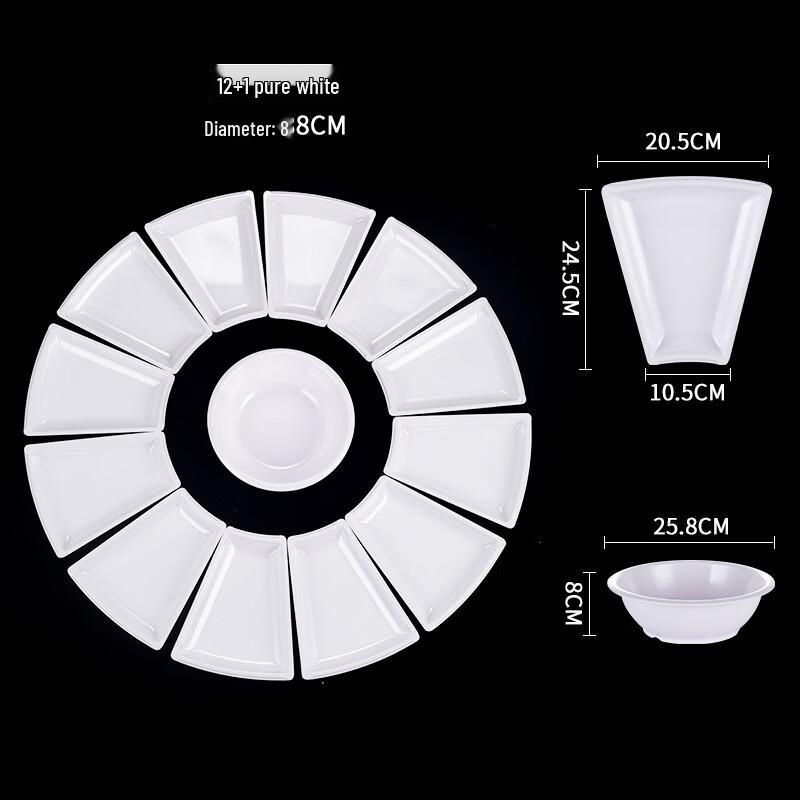 White Melamine Banquet Platter and Soup Bowl Set
