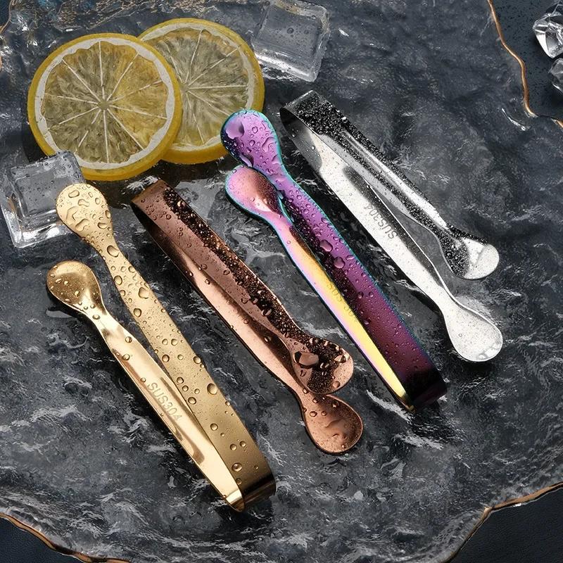 Isklämma Rostfritt Stål Multifunktionell Flerfärgad Bröd Grillklämma Kub Socker Is Tång Verktyg Bar Köksredskap