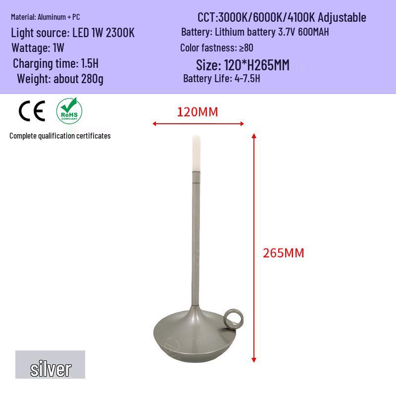 Aladdin-Style Touch Dimming Metal Desk Lamp for Camping & Outdoor Use