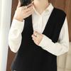Women S V Neck Solid Color Loose Fit Pullover Knit Vest