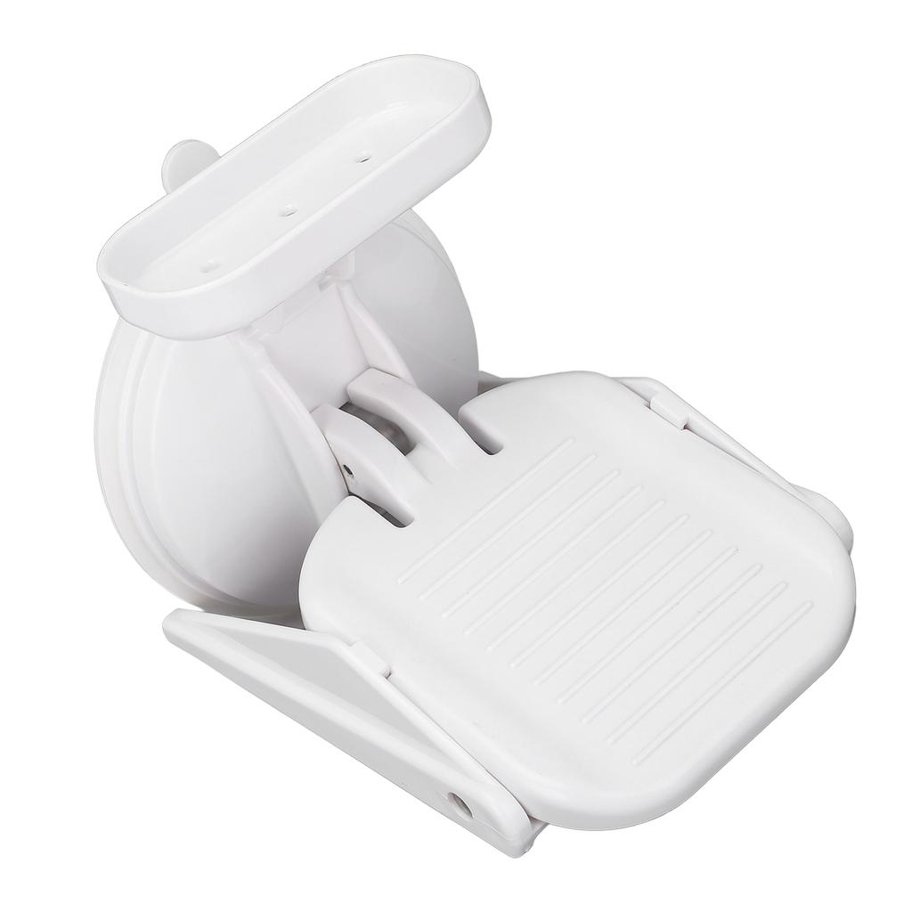 Shower Foot Rest for Shaving Legs Suction Cup No Drilling Bathroom Foot Stool Pedal with Storage Rack