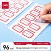Deli 23x33mm Red Border Self-Adhesive Labels