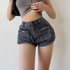 Summer 2022 Ins Hot Girl Internet Celebrity Loose Wide-Leg Denim Shorts with Slimming Pockets.