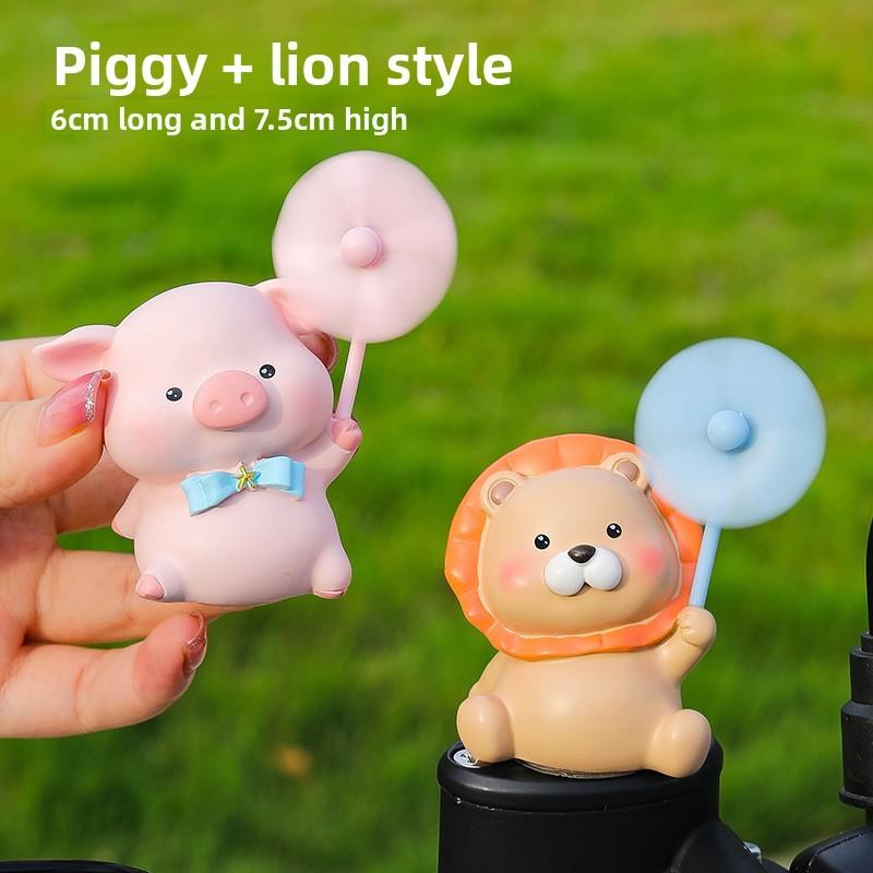 Cartoon Resin Car Decor With Rotating Windmill For Cute Vehicle Interior Accents