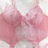 European and American Embroidered Push-up Lingerie Set - Pink, Underwire, Sexy, Comfortable, Tempting