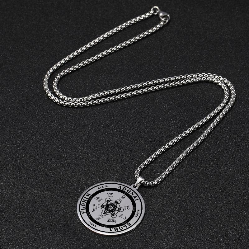 Stainless Steel Angel Seal Archangel Metatron Necklace Geometric Solomon Spiritual Necklace The Secrets of the Kabbalist Jewelry
