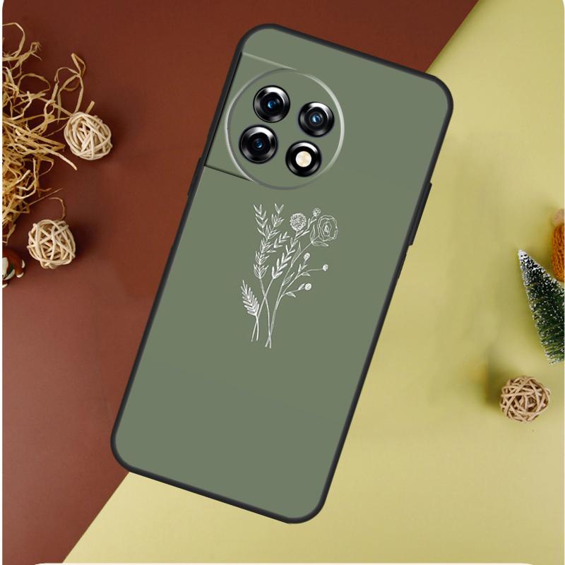 green aesthetic For OnePlus 13 13R 12 12R 11 9 10 Pro 8T 9RT 10T 10R Nord 4 CE 2 3 Lite N20 N30 Phone Case