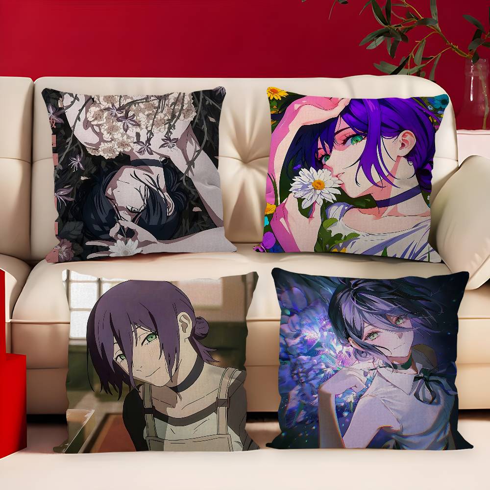 Anime Chainsaw Man Reze Arc Cushion Cover Car Throw Pillow Case For Sofa Car Christmas Gift 40x40cm 45x45cm