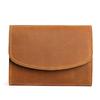 Retro Crazy Horse Leather Small Zipper Pouch Compact Lid Button Coin Key Wallet Pocket Money Bag