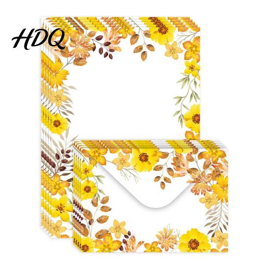 Floral Patterned Envelopes 5Pcs Butterfly Stationery Paper Envelope Set Vintage Writing with Lined Set Pages Letter Kit for Letters
