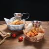 Creative Snack Basket Organizer with Hanging Sauce Cup for Stainless Steel Display
