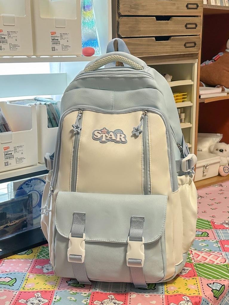 Schoolbag Cute Small Fresh Large Capacity Student Bag Female Splicing High Value Simple Backpack Fashionable Versatile Backpack