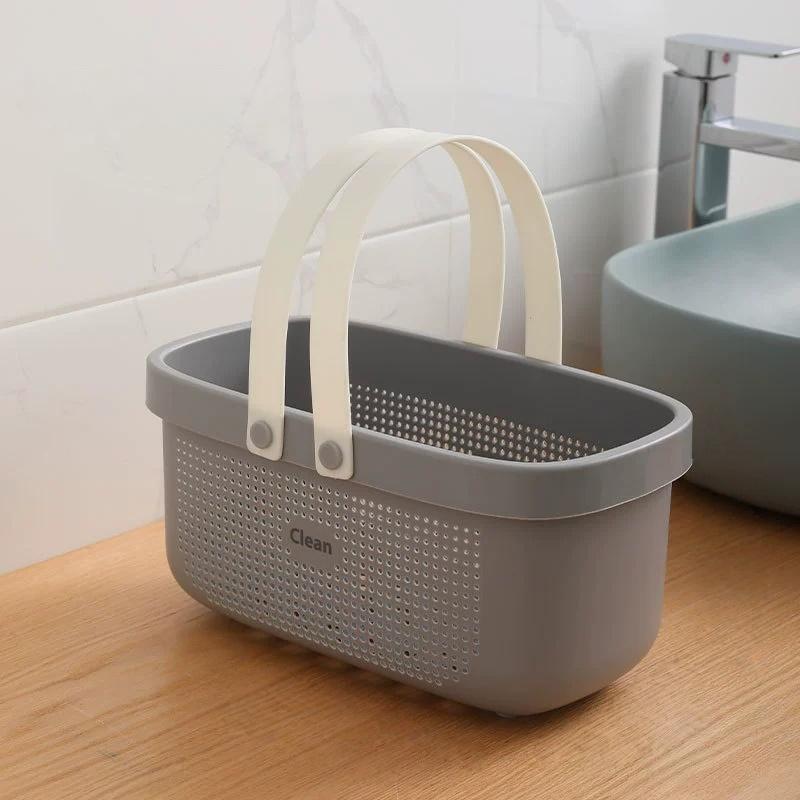 Plastic Storage Basket with Handle Portable Shower Caddy Tote Organizer Basket Bin for Bathroom Kitchen Dorm Room Bedroom