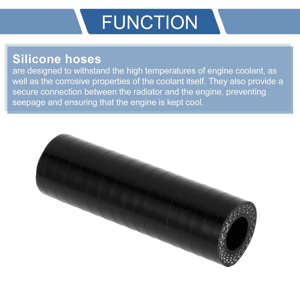 X AUTOHAUX 1 Piece Inner Diameter 12mm/0.47" Length 76mm/2.99" 0 Degree Straight Black Car
