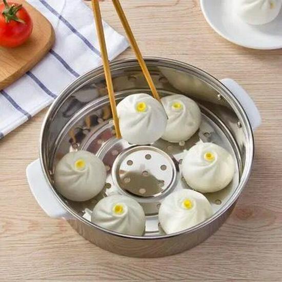 Electric Stainless Steel Steamer Pot with Steaming Tray and Lid – Thickened, Heightened Student Cooking Accessory with Trivet and Heating Wire.
