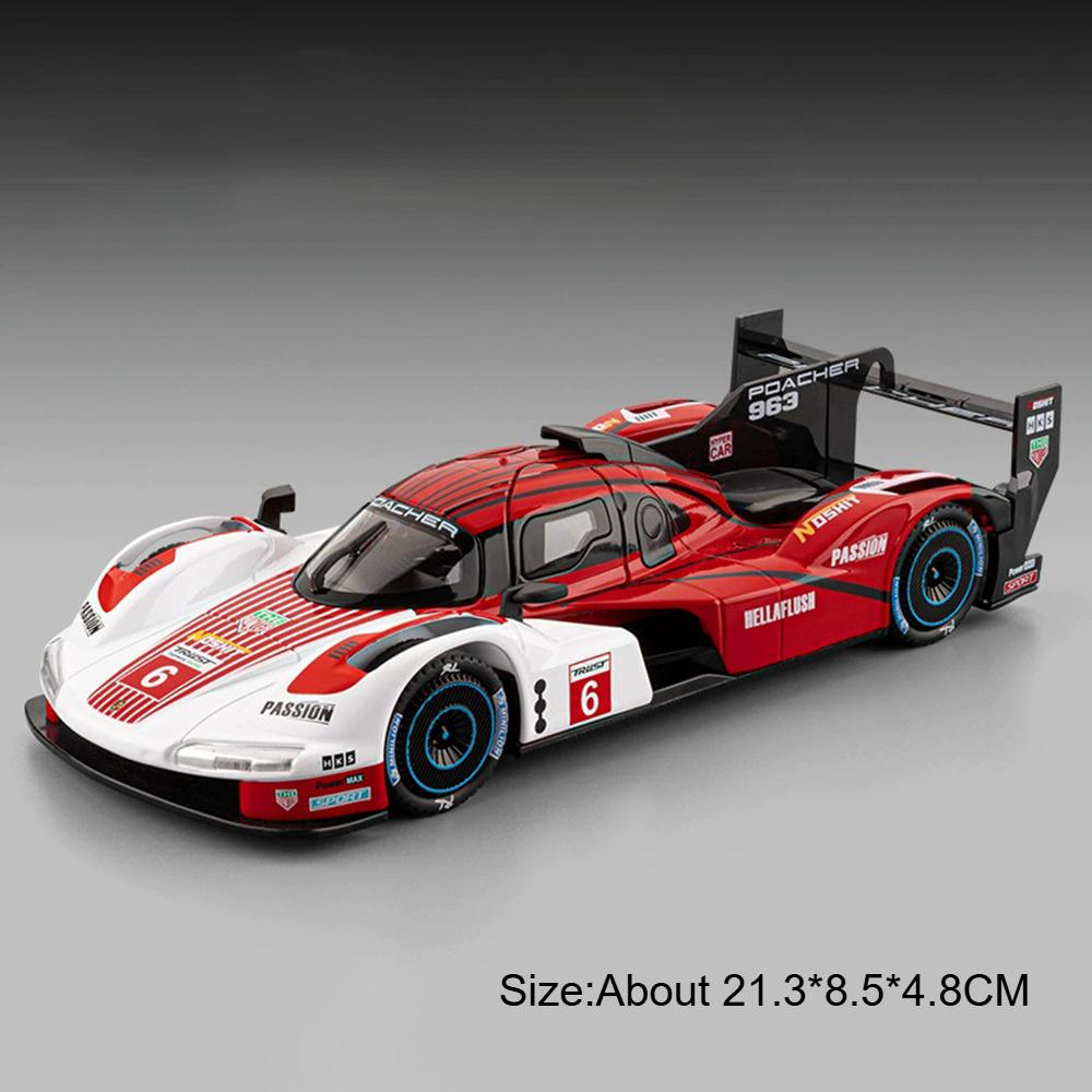 1:22 Scale 963 GTR Sports Car Model Toy Sound Light Doors Opened High Simulation Metal Diecast Supercar Models Gifts for Boys