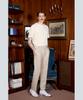 Mondiag Men'S Single-Pleat Herringbone Pants (Beige)