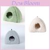 Gemütliches Langhaar-Plüsch-Katzenbett Winter Warm Geschlossenes Haustiernest Tiefschlaf Katzenhaus Hundehütte Avocado Grün
