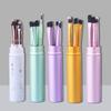 Crazed Rush 5-Piece Aluminum Eyeshadow Brush Set with Case: Eyelid, Lip, and Nose Blending Tools