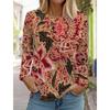 3D Print  Women's Hawaiian Style Retro Fashion Tops Long Sleeve Round Neck Pullover Casual Long Sleeve T-shirt Designer