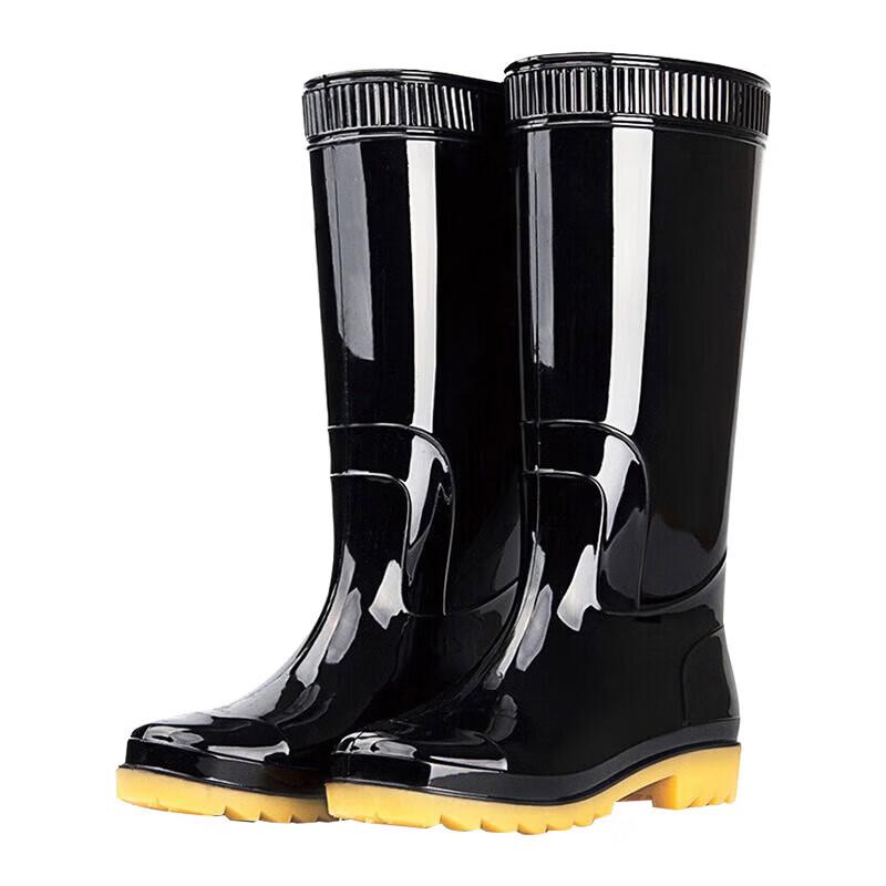 

Langshen Unisex High-Top Black Waterproof Rain Boots