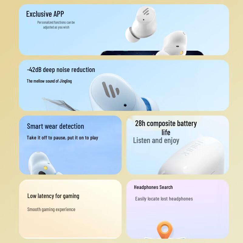 EDIFIER TWS1 ANC Pro True Wireless Active Noise Cancelling Earbuds