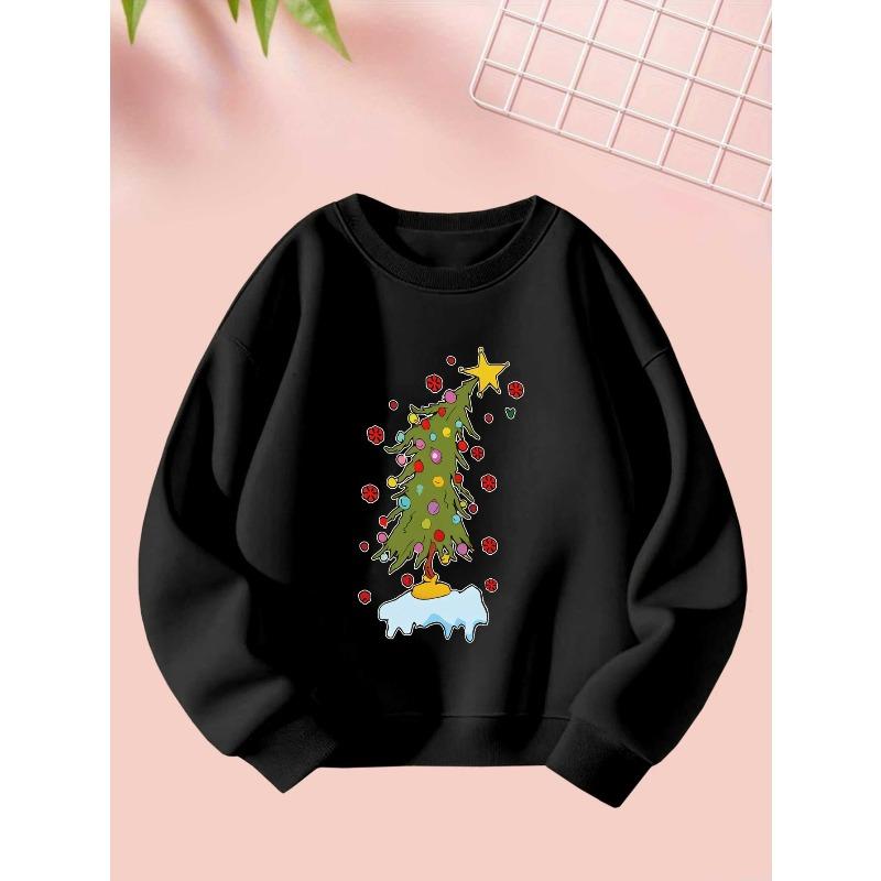A Casual Long-Sleeve Sweatshirt Featuring Creative Christmas Designs, Perfect for Girls, Ideal As a Christmas Gift for The Autumn And Winter Seasons
