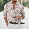 Fashion Men's Shirt Floral Rose High Quality Soft Comfortable Selling European Size Men's Lapel Tops Decoration