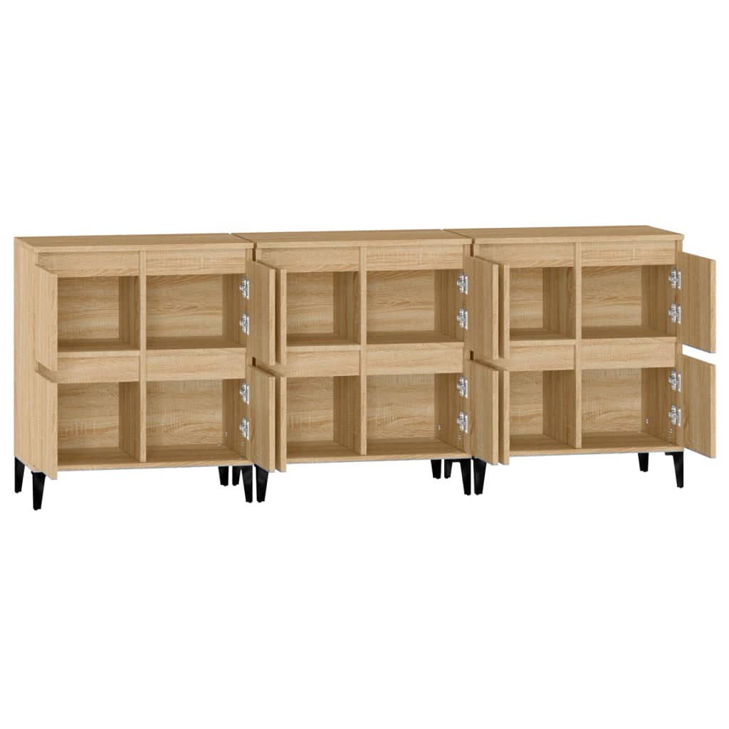 Sideboards 3 pcs. Sonoma Oak 60 x 35 x 70 cm engineered wood