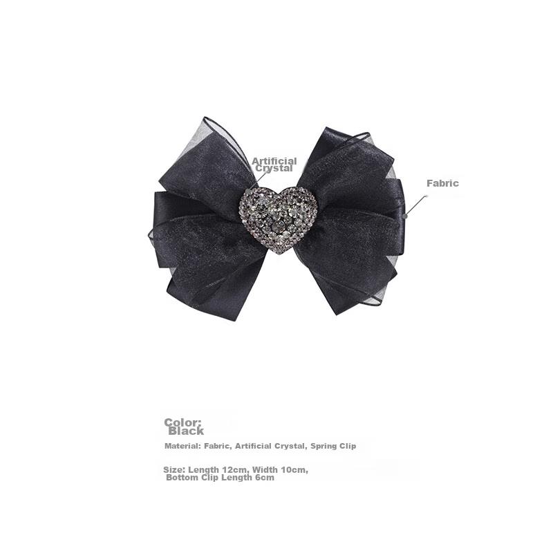 CHIMERA Bun Hair Clip, French Bow Barrette, Half-Up Hairpin, Hair Accessory, Black