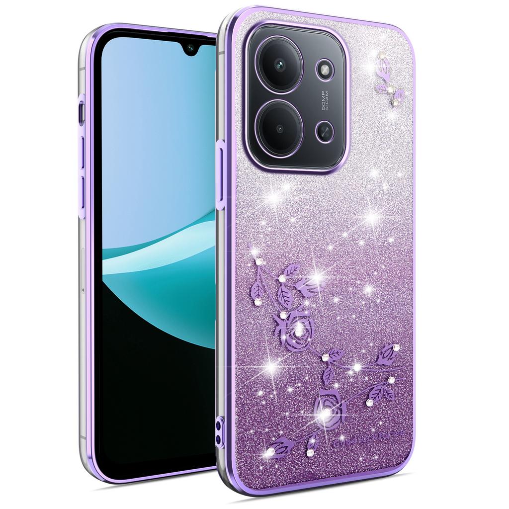 Phone Case For Xiaomi Redmi 15C 4G (EU) (173mm)/15C 5G (EU) (173mm)/Poco C85 4G (173mm) Flower TPU Flexible Gradient Back Cover