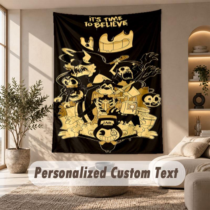 Wall Hanging Tapestry Art Cloth Bedroom Room Background DecorBendy and the Ink Machine