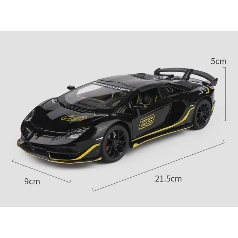1/24 Lamborghini Aventador SVJ 63 Slitina Závodní Auto Model Odlitky Kovová Hračka Vozidla Model Auta Zvuková a Světelná Simulace Dětská Hračka Dárek