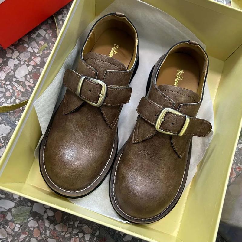 Fashion Soft Leather Round Toe Women's High Heels, Comfortable Fashionable Suitable for Women's Shoes All Year Round