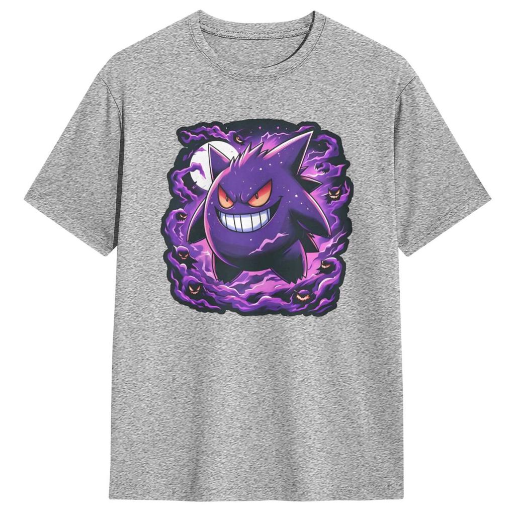 Pokemon Gengar T Shirt Man Vintage Cotton T-Shirts Summer O-Neck Fashion Tees Cheap Oversize Clothing