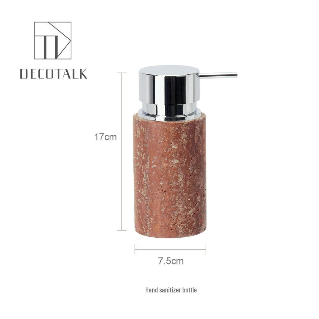 DecoTalk Wabi-sabi Red Travertine Bathroom Washbasin Set with Aromatherapy Tissue Box Tray