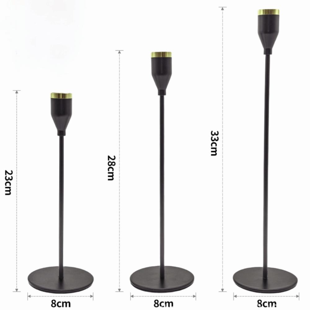 3Pcs/Set Metal Candle Holders Vintage Easy To Use Taper Candle Holders Elegant Metal Candle Stand Wedding Decor