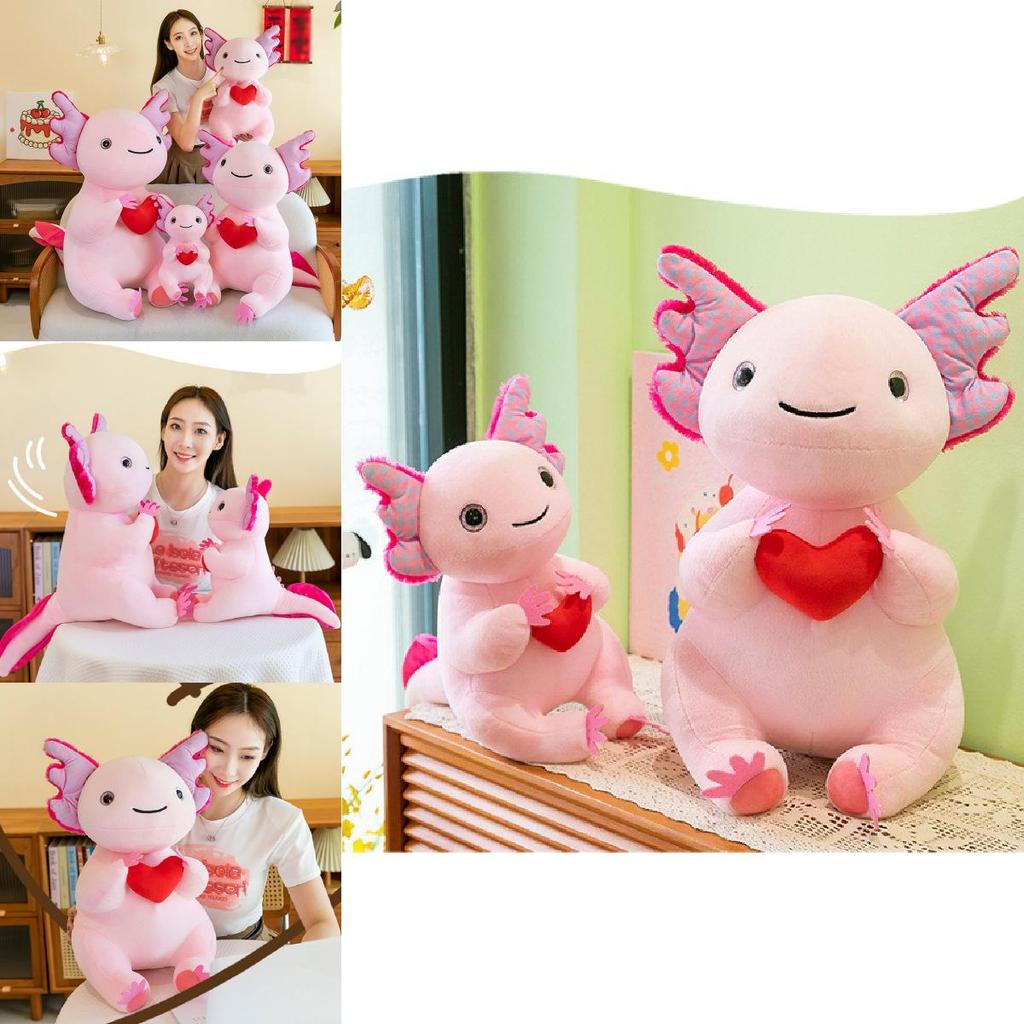 Soft Plush Axolotl Dinosaur Stuffed Toy In Adorable Design Available In Multiple Sizes
