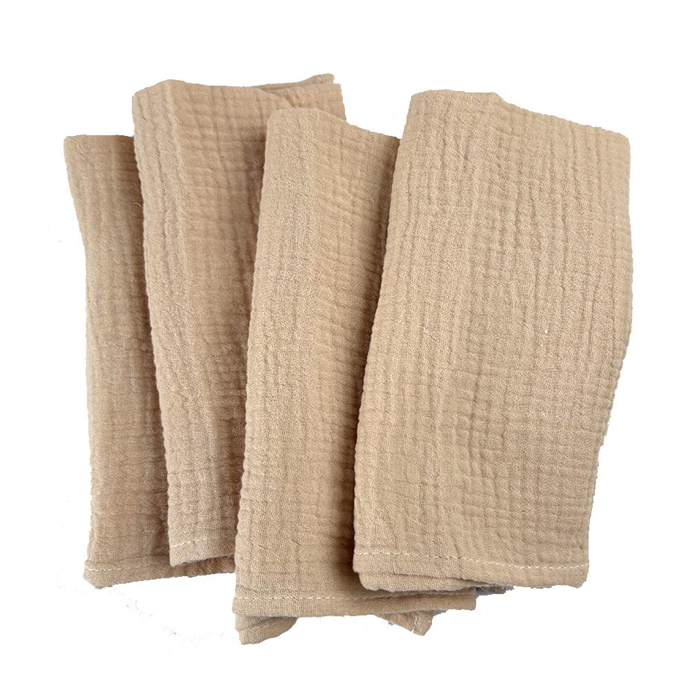 40x40cm Cotton Gauze Cloth Napkins Set of 4 Soft Handmade Double Layer Reusable Dinner Napkin Square for Wedding Party Dinners