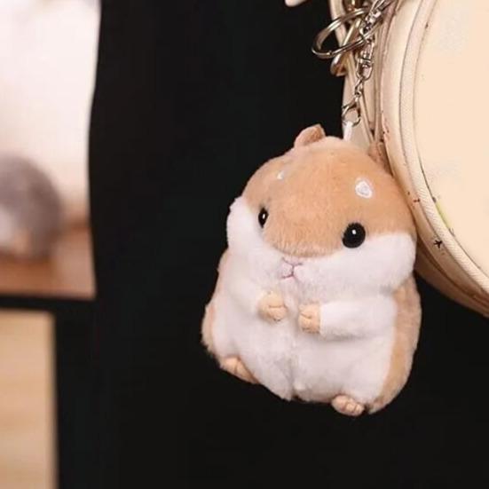 Plyšový přívěsek na klíče pro křečka Měkké roztomilé plyšové zvířátko Přívěsek na tašky Batohy Klíče Rozkošný plyšový přívěsek na klíče Dárek pro děti Přátele Vánoce Narozeniny