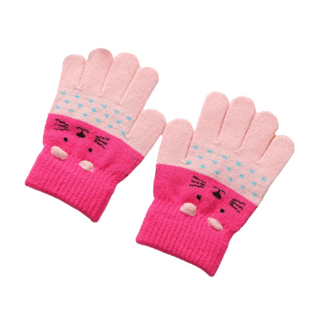 3- 10Years Old Fashion Warm Kids Winter Gloves Coldproof Candy Color Children Mittens Windproof Soft Knitted Gloves Toddler