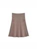 Elegant Korean Style A-Line Knit Skirt: High-Waisted, Slimming, Pleated, Versatile, Age-Reducing - Autumn/Winter 2025 Collection.