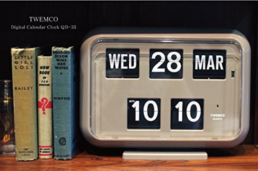 Twemco Digital Calendar Clock Twemco Digital Calendar Clock Gray QD-35