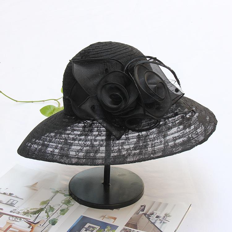 Temperament Lace Mesh Flower Big Edge Hat Children Summer Seaside Sunscreen Beach Hat Vacation Sunshade Cool Hat