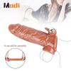 Vibrator for Men Penis Enlargement Sleeve Cover Case Cock Header Enlargement Extension Enhancement Men Silicone Condom Sex Toy