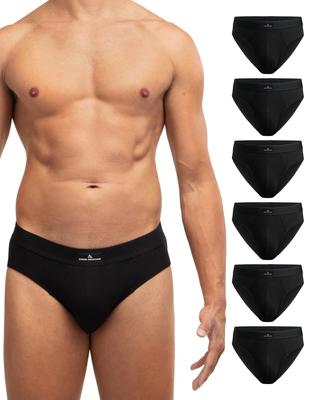 [DANISH ENDURANCE] Men's Cotton Briefs (6-pack, Black, Size M)