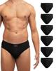 [DANISH ENDURANCE] Men's Cotton Briefs (6-pack, Black, Size M)
