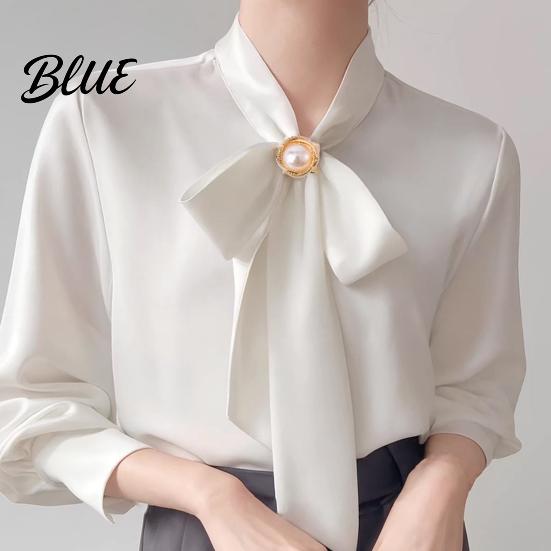 Retro Braided Scarf Holder Alloy Silk Ring with Faux Pearls Clip Rings for Women Round Buckle Clip Elegant Dresses And Shirts Fashionable