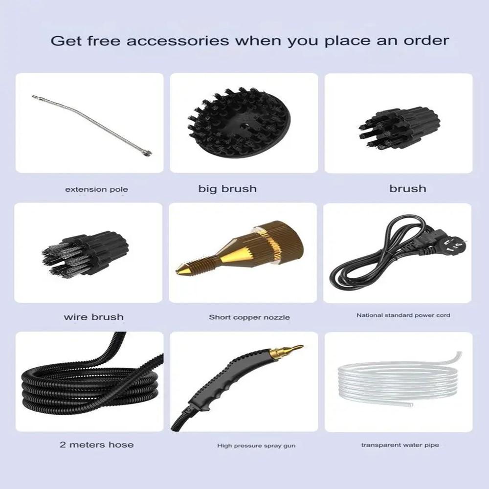 Máquina de limpieza a vapor multifuncional: alta presión y alta temperatura para campanas extractoras de cocina, baños y aires acondicionados